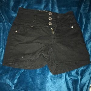 Black High Waisted Jean Shorts